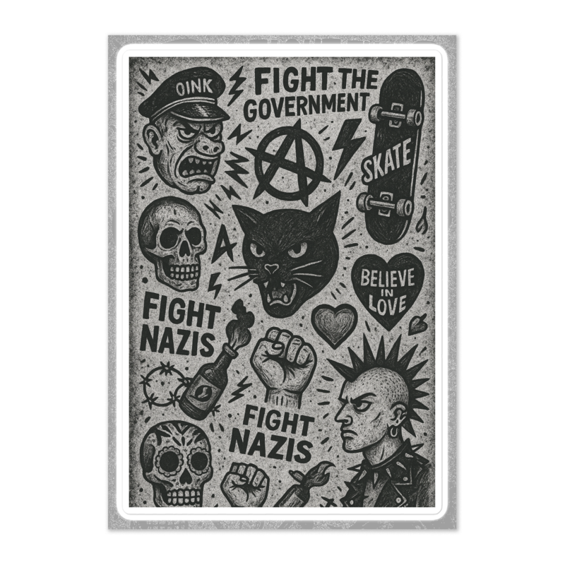Punk Doodle Sticker Sheet
