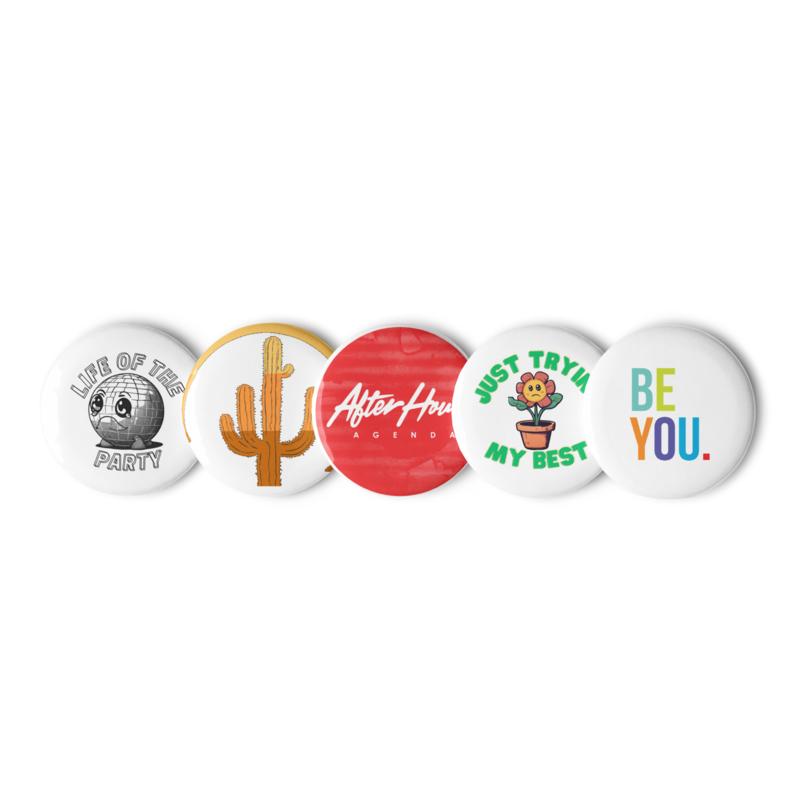 Set (#1) of pin buttons