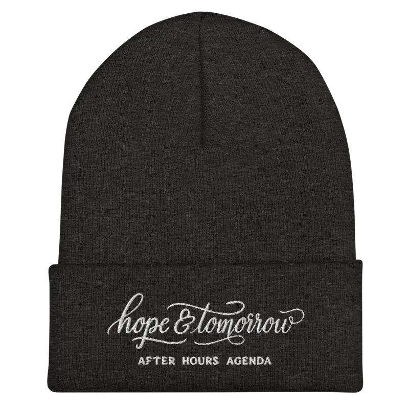 Hope and Tomorrow - Dark Grey Cuffed Beanie