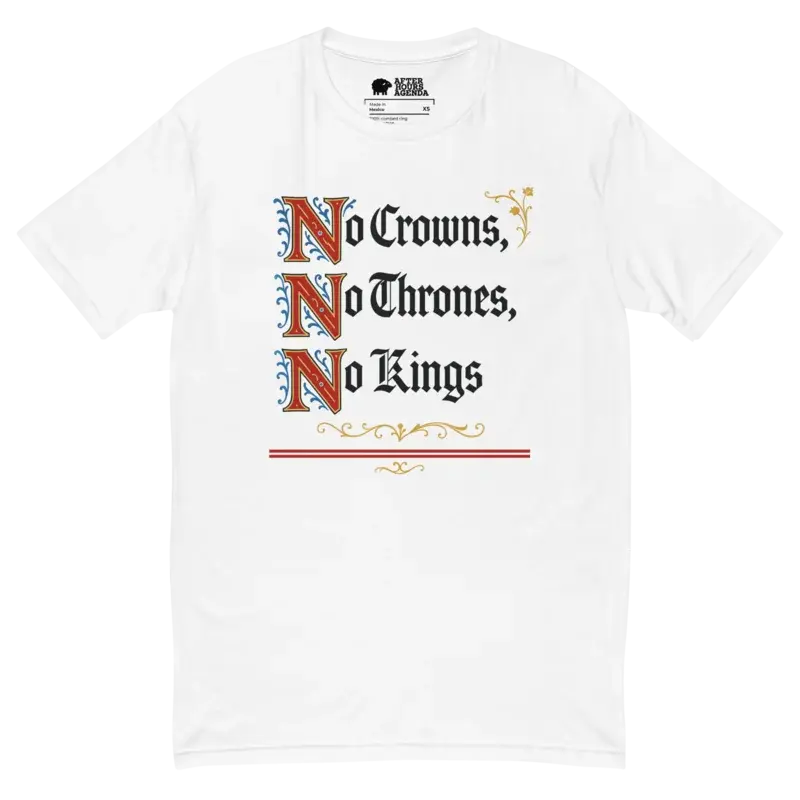 No Kings - White Short Sleeve T-shirt