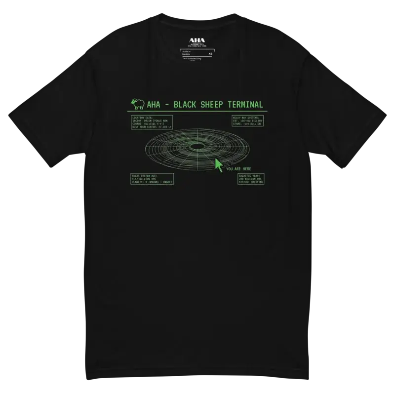 You Are Here - Black Unisex Short Sleeve T-shirt