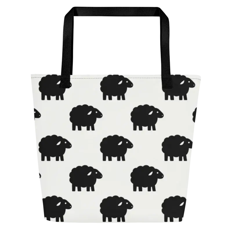 Counting Sheep Tote Bag (Large With Pocket)