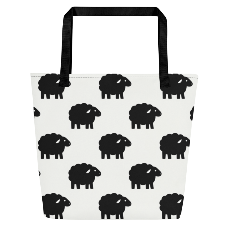 Counting Sheep Tote Bag (Large With Pocket)