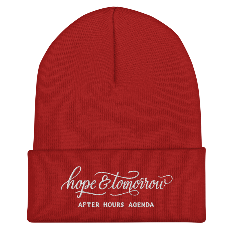 Hope and Tomorrow - Red Cuffed Beanie