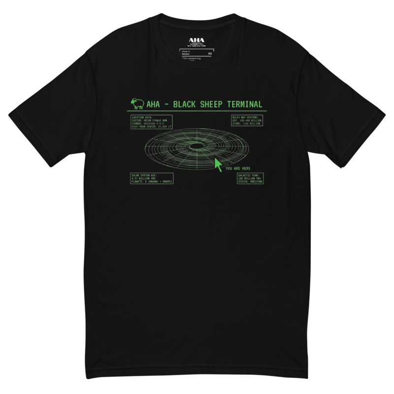 You Are Here - Black Unisex Short Sleeve T-shirt